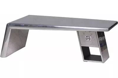 Table basse design en aluminium 1 tiroir L132
