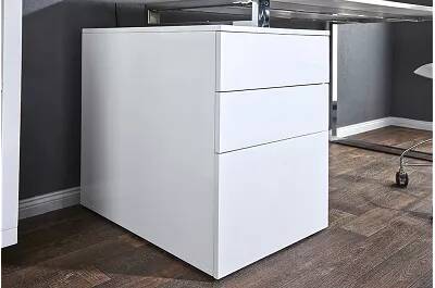 Bureau blanc laqué 3 tiroirs 180x85