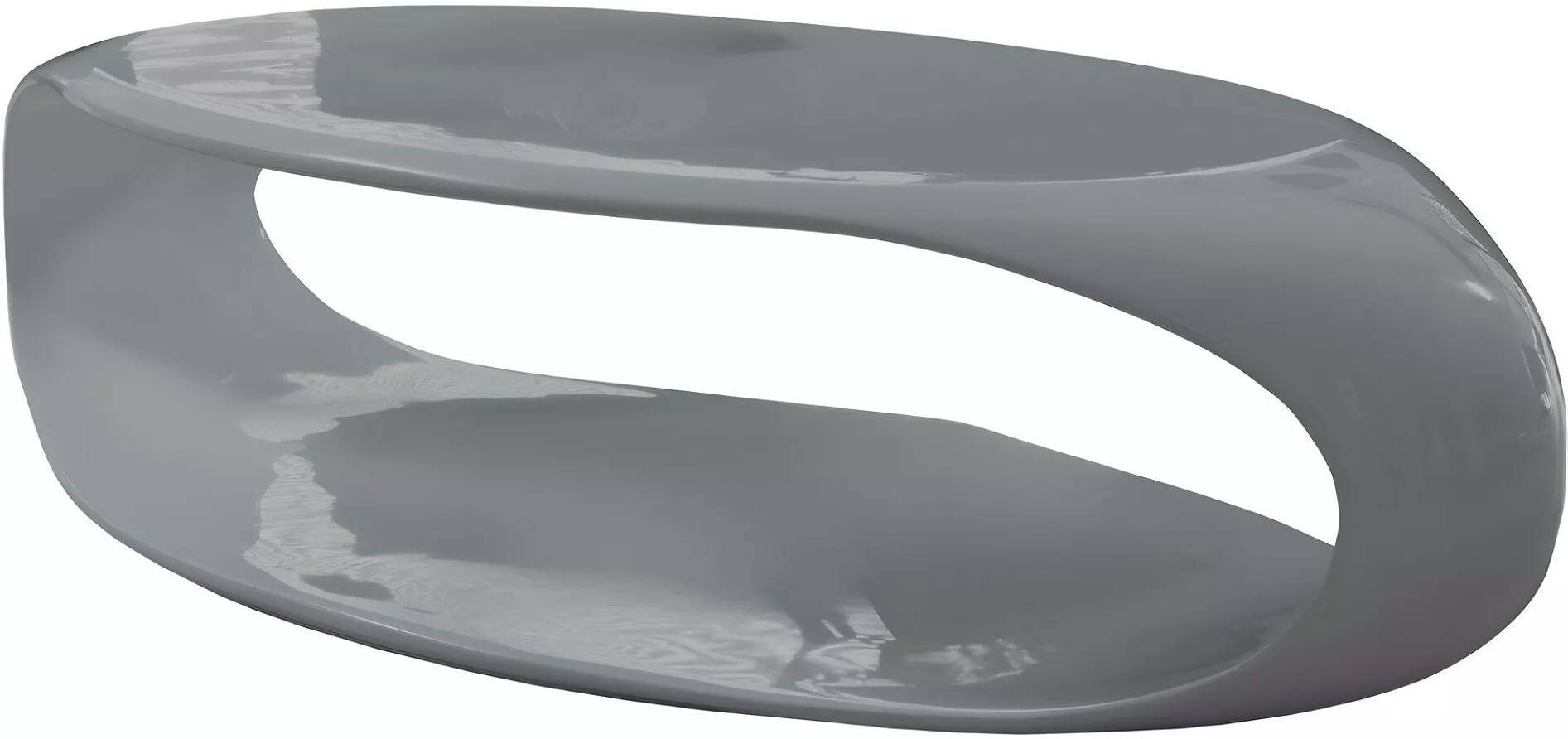 Table basse design en fibre de verre gris laqué L120