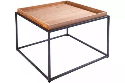 Table basse avec plateau amovible en bois aspect chêne