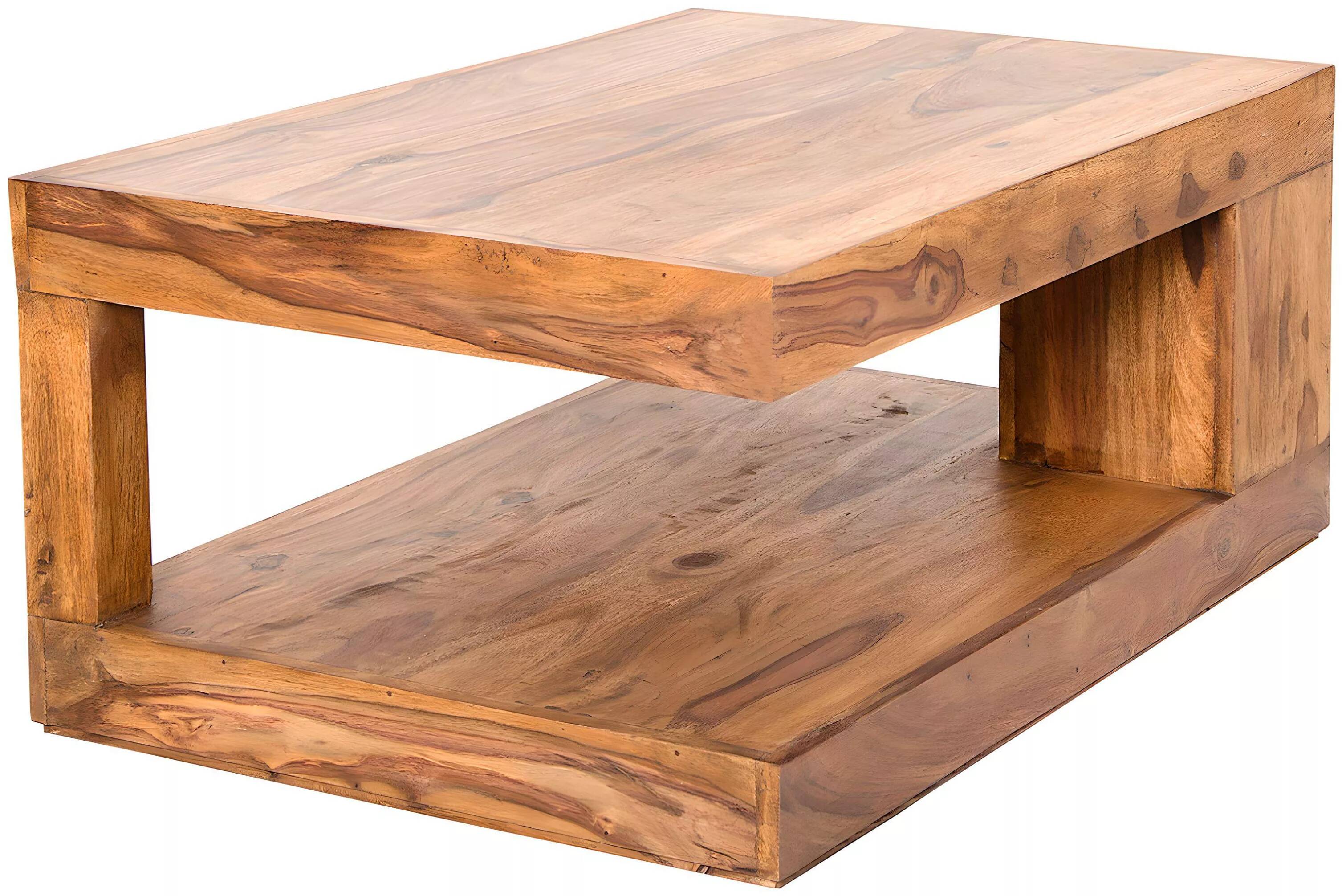 Table basse en bois massif sheesham laqué