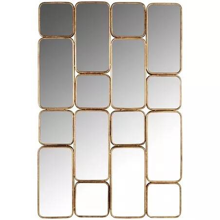Miroir design en métal doré