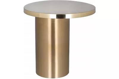 Table d'appoint en métal taupe et doré