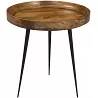 Table d'appoint en bois manguier et métal noir mat