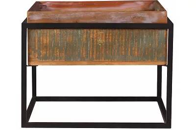 Table d'appoint en bois recyclé coloré avec plateau amovible