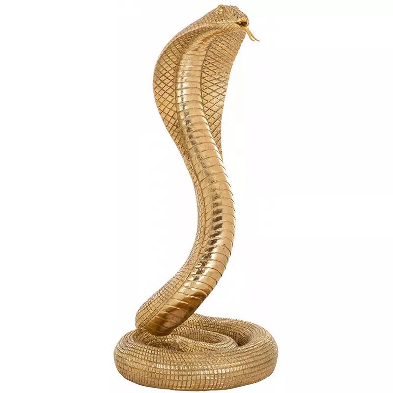 Sculpture design Cobra doré H44
