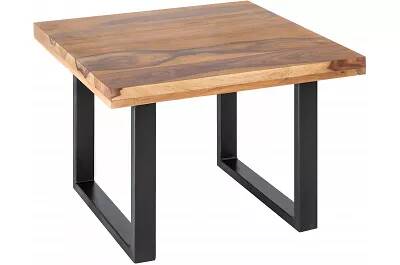 Table d'appoint en bois massif de sheesham et métal noir
