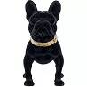 Sculpture design Bulldog noir et doré