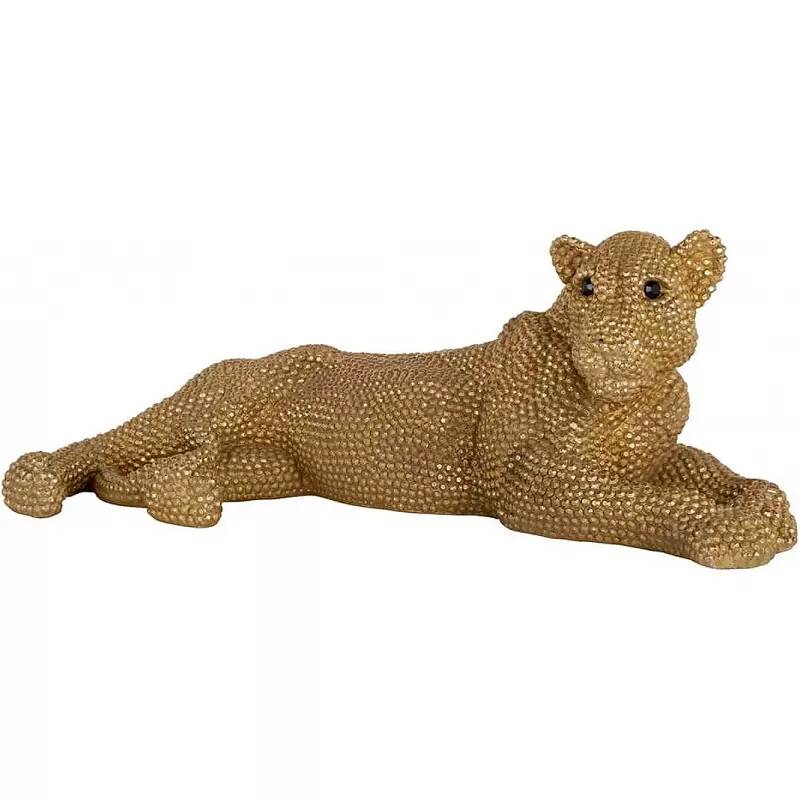 Sculpture design Lionne doré