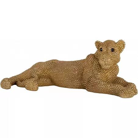 Sculpture design Lionne doré