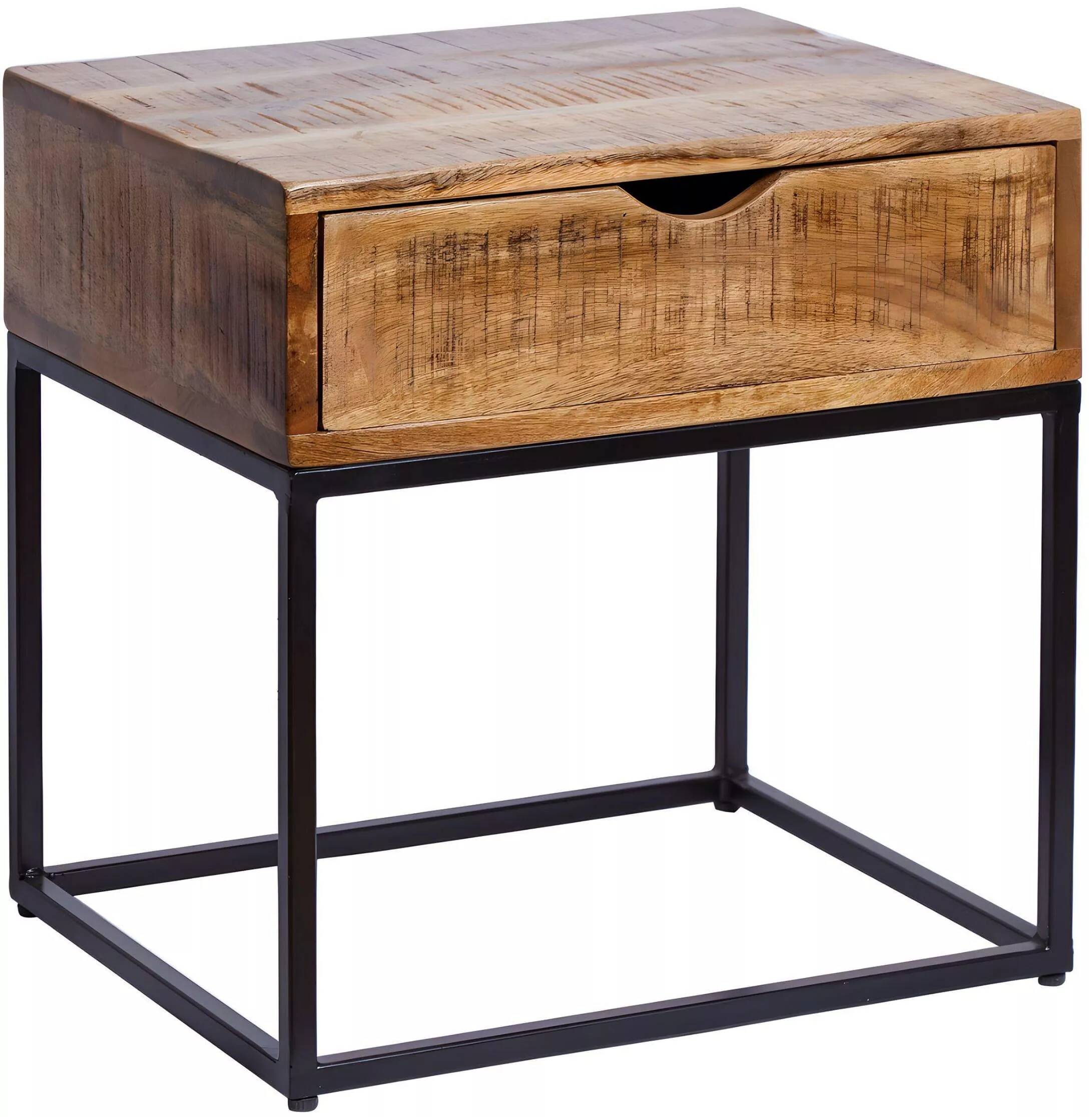 Table de chevet en bois de manguier 1 tiroir