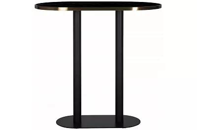 Table de bar aspect marbre et acier noir