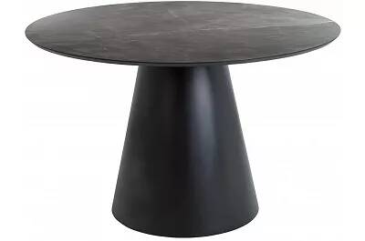 Table de salle à manger en aspect marbre gris et noir mat