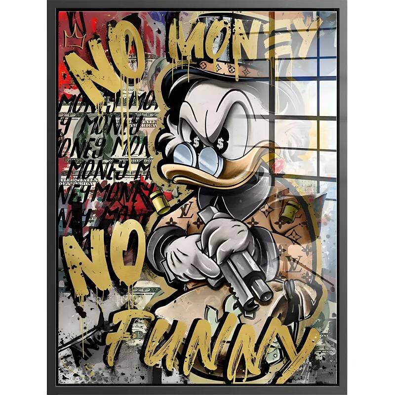 Tableau acrylique Donald fashion no money noir