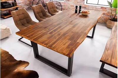 Table à manger en bois massif acacia L200x100