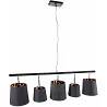 Lampe suspension design en lin noir et métal noir L104