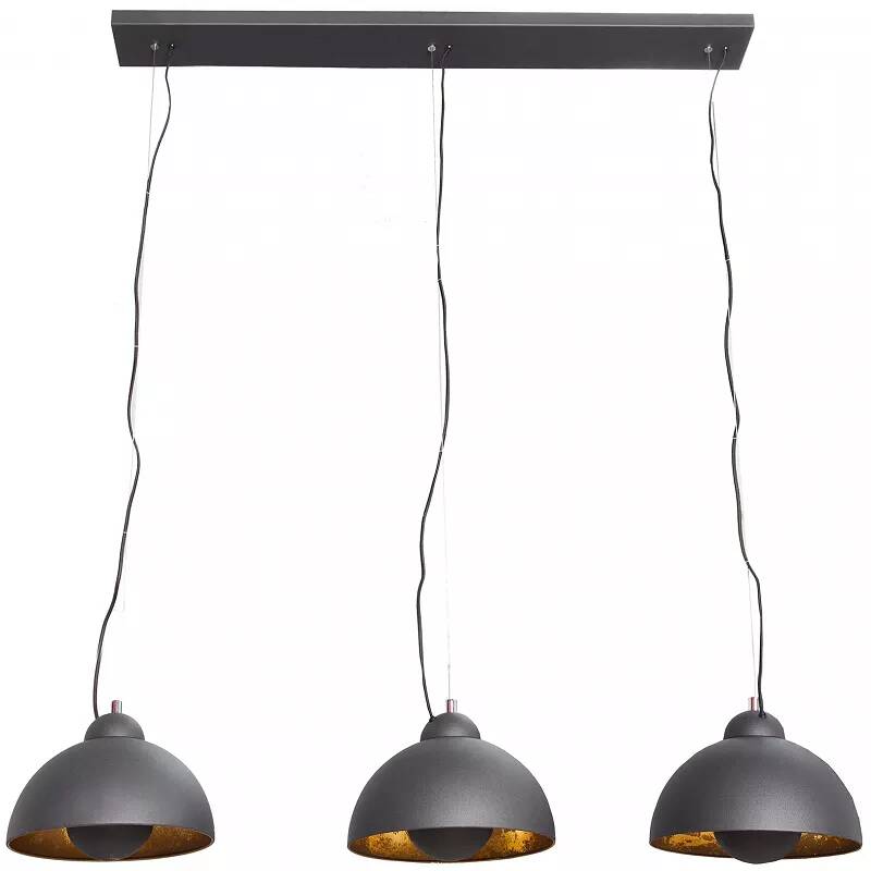 Lampe suspension design en métal noir et aluminium doré L110