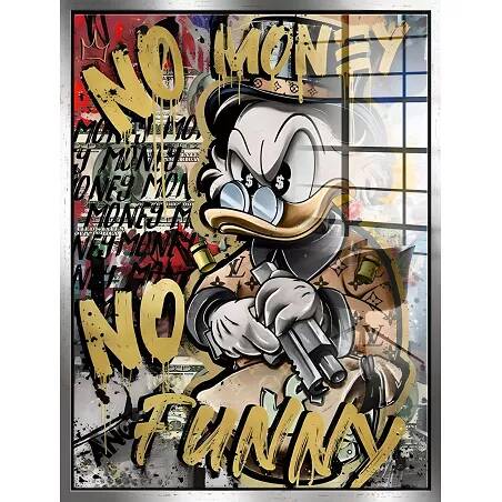 Tableau acrylique Donald fashion no money argent