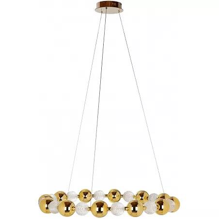 Lampe suspension en acrylique et métal doré Ø87
