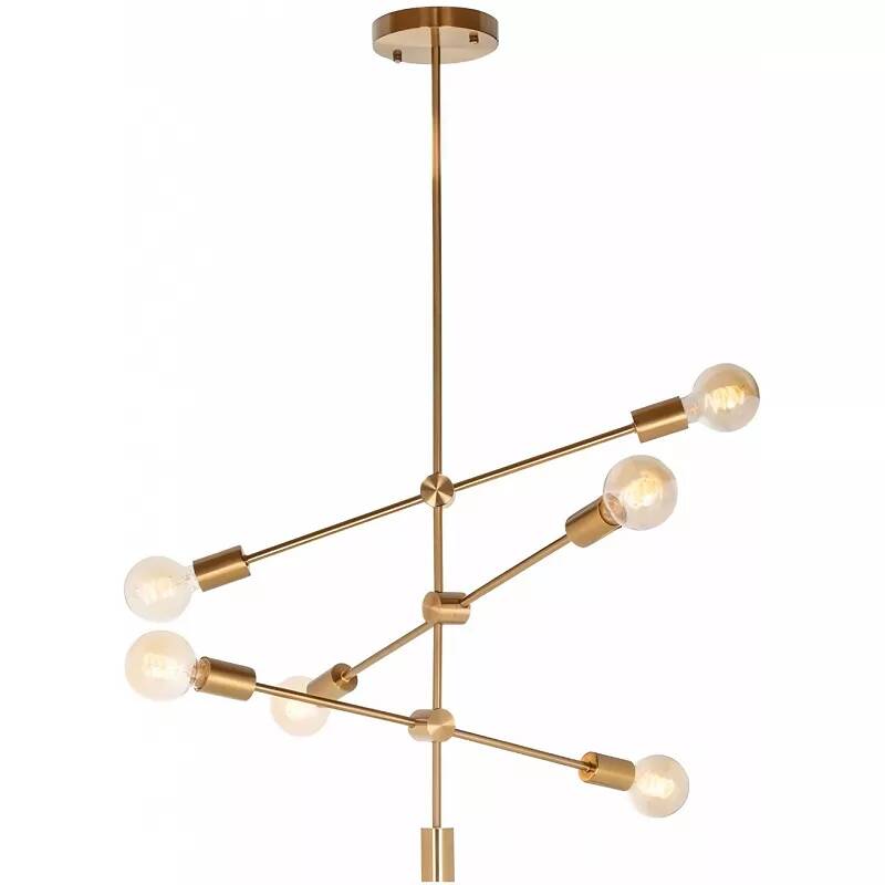 Lampe suspension en verre et métal doré Ø78
