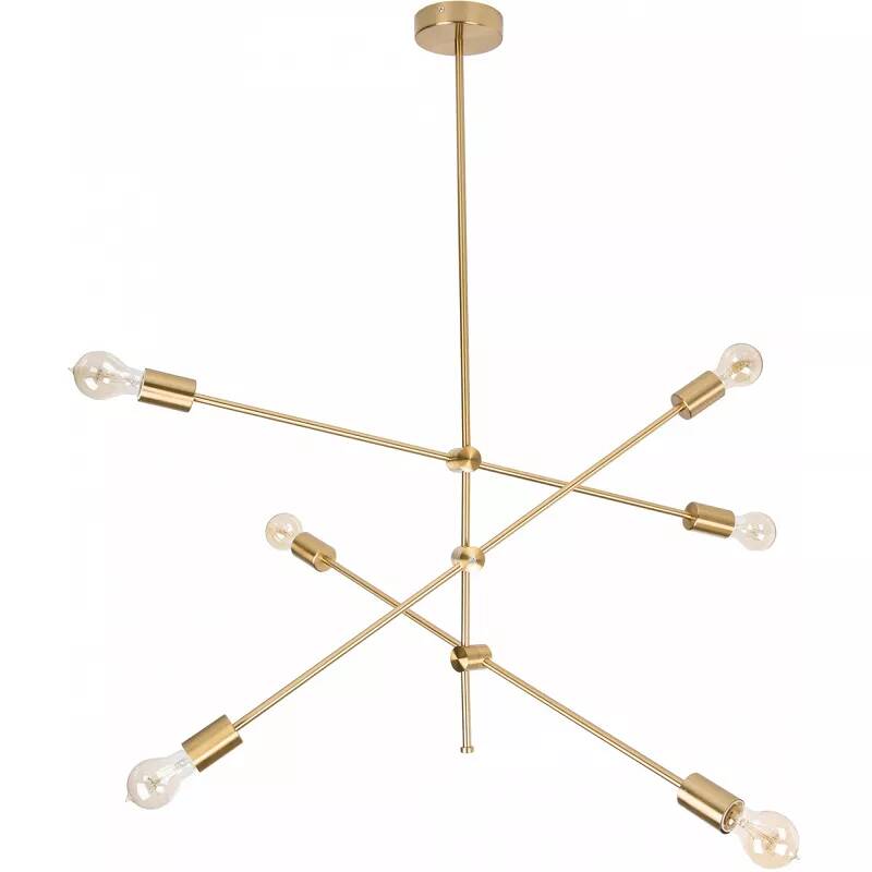 Lampe suspension pivotante design en métal doré Ø85