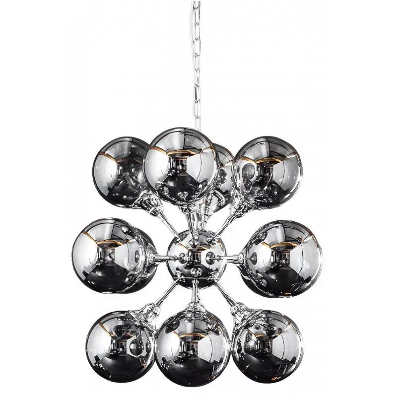 Lampe suspension design en métal chromé Ø72