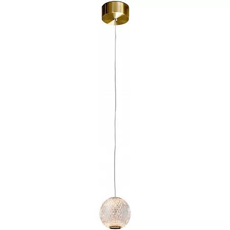 Lampe suspension design en acrylique et métal doré Ø12
