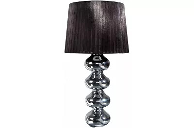 4996 - 133228 - Lampe de table en tissu noir et métal chromé H60
