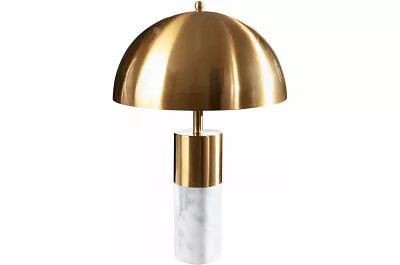 4970 - 133238 - Lampe de table aspect marbre blanc et métal doré H52