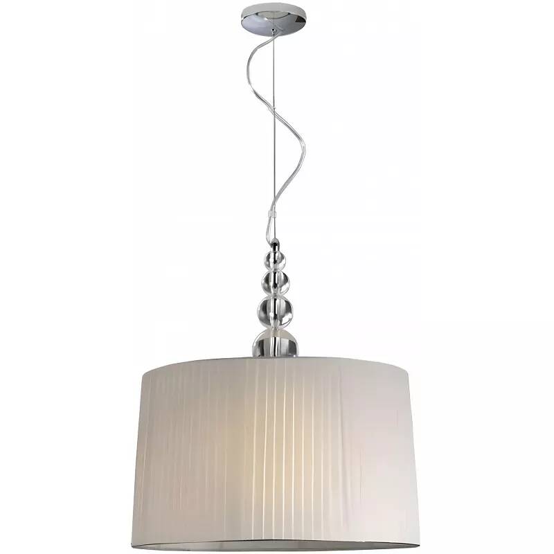 Lampe suspension design à LED en tissu argenté et acrylique transparent Ø50