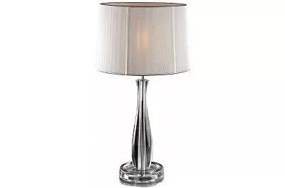 5999 - 135459 - Lampe design à LED dimmable en méthacrylate et tissu argenté H51