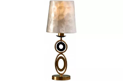 6001 - 135460 - Lampe design à LED en métal feuilles d'or et nacre H65