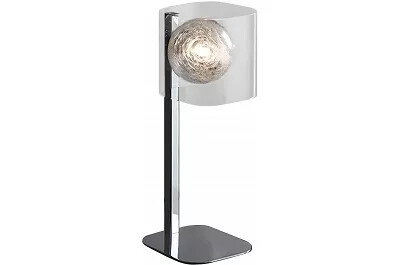 6012 - 135499 - Lampe à poser design à LED en verre moulé et métal chromé H34