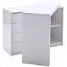 Bureau blanc laqué avec plateau pivotant avec 4 tiroirs et 1 portes