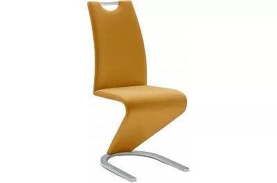 Set de 2 chaises en simili cuir jaune moutarde