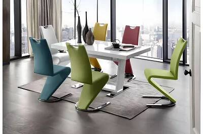 Set de 2 chaises en simili cuir vert pomme