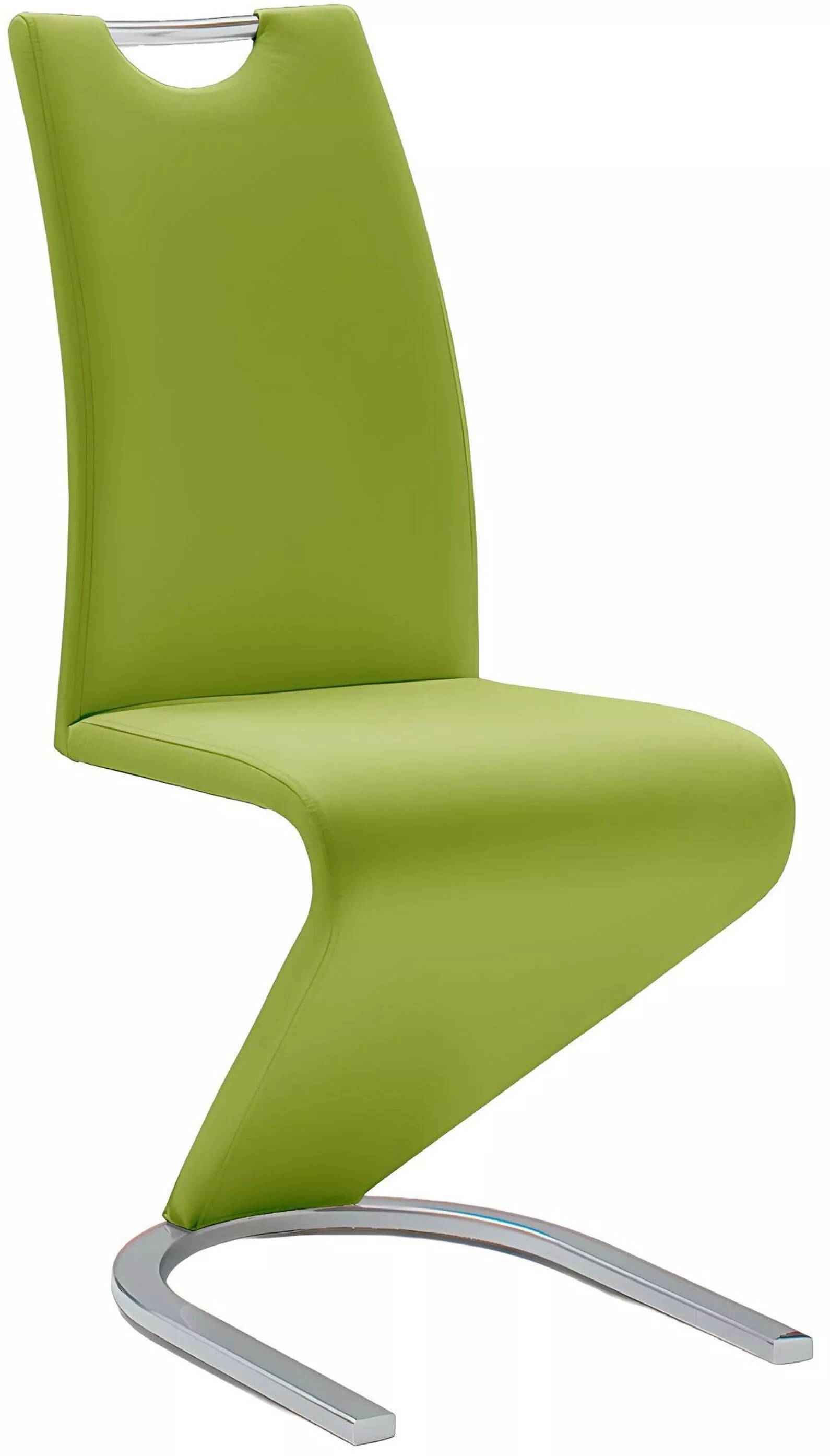 Set de 2 chaises en simili cuir vert pomme