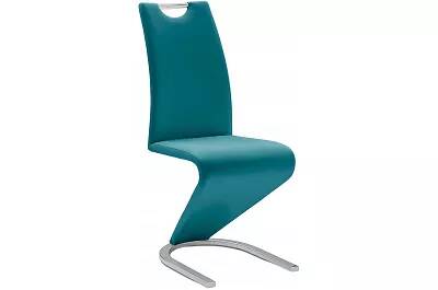 Set de 2 chaises en simili cuir turquoise