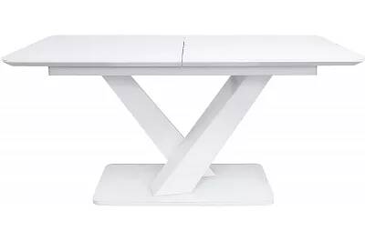 Table de salle à manger extensible blanc laqué et verre L160-200