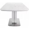 Table de salle à manger extensible aspect marbre et verre L160-200