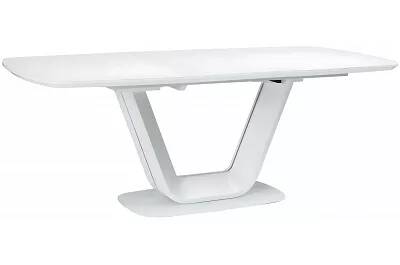Table à manger extensible blanc mat et verre opaque L160-220