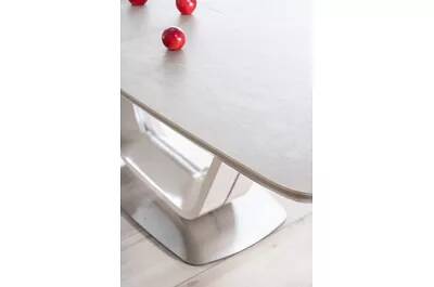 Table de salle à manger extensible céramique aspect pierre gris L160-220