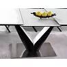 Table de salle à manger extensible céramique aspect marbre blanc L160-220