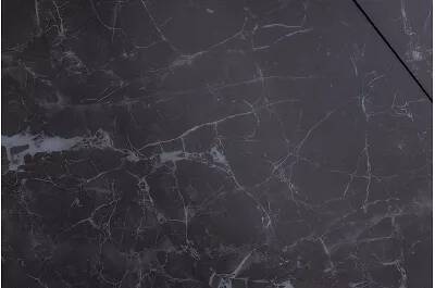 Table à manger extensible blanc mat et céramique aspect marbre graphite L160-220