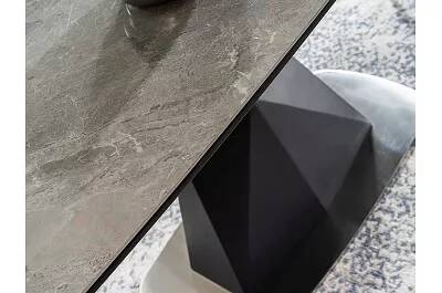 Table à manger extensible céramique aspect marbre gris L160-210