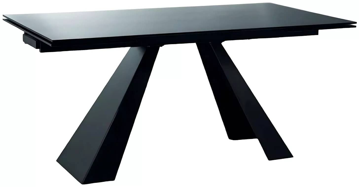 Table à manger extensible en verre et métal noir mat L120-180