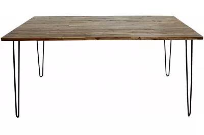 Table de salle à manger en bois massif acacia huilé marron L180x90