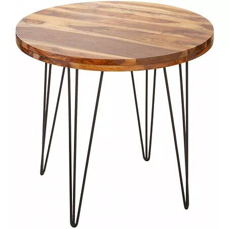 Table à manger en bois massif sheesham verni L80x80