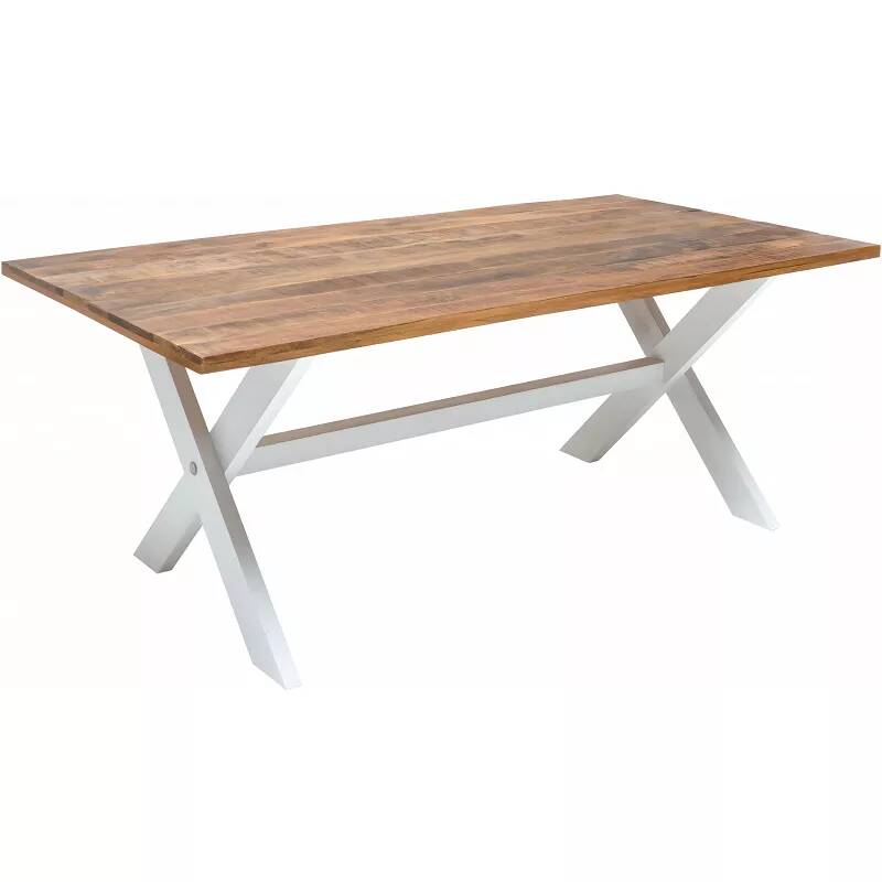 Table à manger en bois massif manguier laqué L200x100