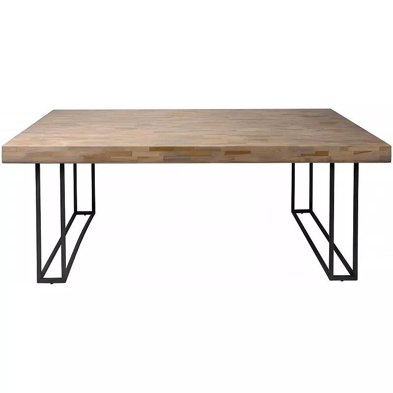 Table à manger en bois massif acacia et métal noir L180x100
